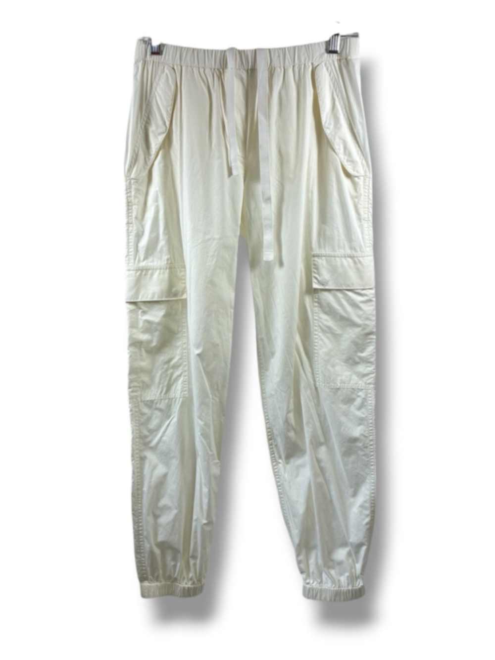 Theory Utility Pull-On Travel Cotton Joggers in Ivory Size 0